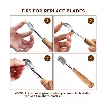 1 набор деревянных ручек для резки хлеба на закваске с 5 лезвиями нож для теста для пекарей