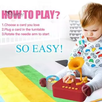 1 набор детских игрушек-граммофонов с 93 карточками для раннего образования детей, музыкальный проигрыватель, магнитофон, музыкальная шкатулка, интерактивная игрушка для повествования красный