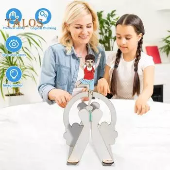 1 набор DIY Balance Athlete Model Kit Handmade Wooden Puzzle Kacheling Men Building Crafts Kids STEM Educational Science Experiment Toy Sets