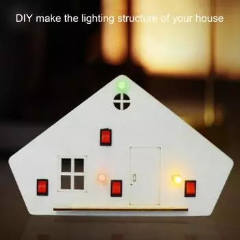 1 набор DIY Деревянный дом со светодиодным выключателем Серия Параллельная схема Обучающая игрушка для строительства дома своими руками для детей STEM Образовательная физика Наука Sets