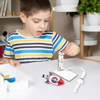 1 набор DIY ракетная установка модель комплект ручной работы деревянная головоломка ракета с воздушным приводом строительство поделки дети STEM образовательный научный эксперимент игрушка Sets