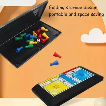 1 набор для 4 игроков, летающие шахматы, складная шахматная доска, 16 шахматных фигур, игральные кости, дорожная игра для детей, взрослых, семейного вечера, интерактивная классическая стратегическая игра 1 Set