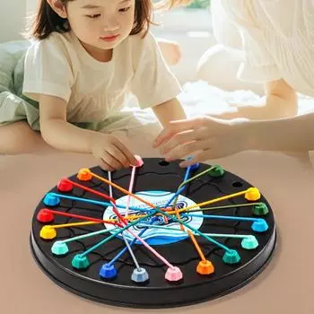 1 набор для детей, игра по распутыванию веревок, настольная игра с узлами из скрученной веревки, логическое мышление, интерактивная обучающая красочная эластичная веревка, распутывающая игрушку M