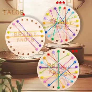 1 набор для детей, игра по распутыванию веревок, деревянные скрученные веревочные узлы, настольная игра, логическое мышление, интерактивная обучающая красочная эластичная веревка, распутывающая игрушку A