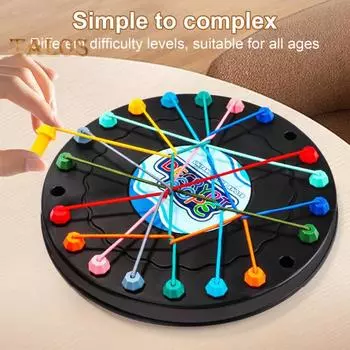 1 набор для детей, игра по распутыванию веревок, настольная игра с узлами из скрученной веревки, логическое мышление, интерактивная обучающая красочная эластичная веревка, распутывающая игрушку M