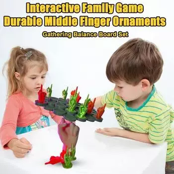 1 набор для игры на равновесие на среднем пальце, тренировка внимания, интерактивная обучающая игра для двух игроков, балансирующая на пальце, настольная стратегическая игра для мальчиков и девочек зелёный/красный