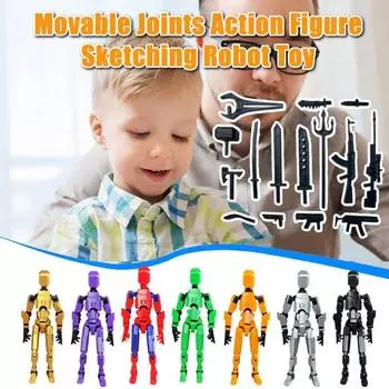 1 набор фигурок робота с 15 видами оружия, многосочлененная подвижная 3D-модель робота, манекен, фигурка розовый