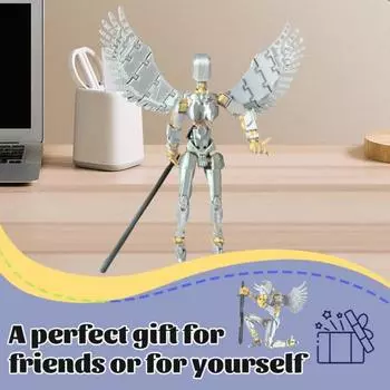 1 набор фигурок судьи ангела с аксессуарами для крыльев многосоставная подвижная модель робота шарнирная фигурка манекен настольное украшение