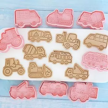 1 набор формочек для печенья с рисунком автомобиля, прозрачная текстура, полипропиленовая форма для сладкого печенья для вечеринки A