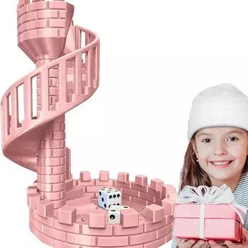 1 набор игральных костей, башня с изображением древнеримского замка, вращающаяся башня, 3D-печатное украшение для рабочего стола, настольные игры, игрушка для снятия стресса