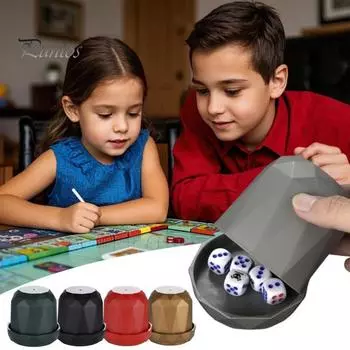 1 набор игральных костей с подставкой, 5 игральных костей, прочный ручной шейкер, чашка для взрослых, семей, ночных баров, вечеринок, азартных игр, напитков, настольных игр, казино, оборудование красный