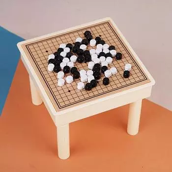 1 Набор игрушек для домашнего декора для детей 1:12 Миниатюрный кукольный домик Пластиковый Международный шахматный гомоку Летающий шахматный стол Набор Модель сцены солдата