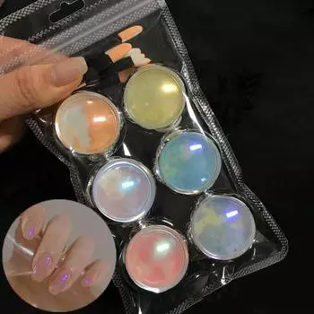 1 набор изящных сияющих привлекательных симфонических пудровых украшений для ногтей с губкой-карандашом для салона