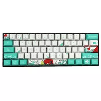 1 набор колпачков для клавиатуры, 71-клавишная Pbt пятисторонняя сублимационная клавиатура, колпачок для клавиатуры разноцветный