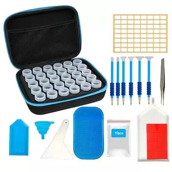 1 набор контейнеров для хранения алмазной живописи, 30 ячеек, подходит для алмазной вышивки, художественных бусин, ювелирных изделий, хранения стразов