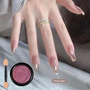 1 набор красивых светоотражающих простых в использовании блестящих пудр для ногтей с кисточкой для салонных принадлежностей