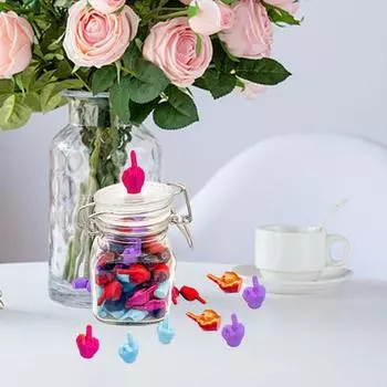 1 набор красочных банок для среднего пальца, 3D-печатная мини-фигурка среднего пальца