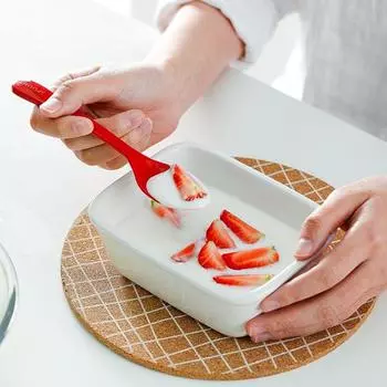 1 набор ложек для еды, пыленепроницаемый, пищевой, эргономичный дизайн, с крышкой, многоцелевой, портативный, десертный, фруктовый, суповый совок, домашние принадлежности чёрный