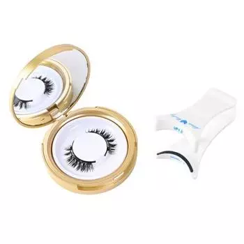 1 набор магнитных НАКЛАДНЫХ ресниц с зажимом-аппликатором для ресниц, многоразовые, натуральные, тонкие A