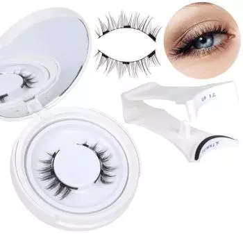 1 набор магнитных НАКЛАДНЫХ ресниц с зажимом-аппликатором для ресниц, многоразовые, натуральные, тонкие