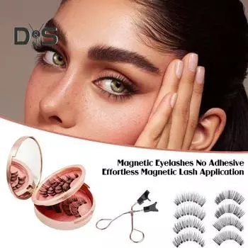 1 набор магнитных ресниц с пинцетом, естественно выглядящие магнитные накладные ресницы с аппликатором, инструменты для макияжа глаз для женщин и девочек 1 Set 1