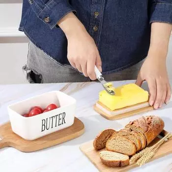 1 набор масленок с крышкой и контейнером для ножей для завивки масла для декора кухни в фермерском стиле