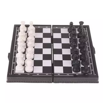 1 набор мини-магнитных шахмат, стратегическая игра на открытом воздухе, складная магнитная пластиковая шахматная доска, настольная игра, портативная детская развивающая игрушка Onesize