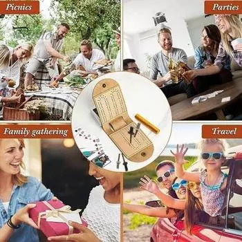 1 набор настольная игра «Войны Криббиджа» с колышками искусственная кожа интерактивная складная портативная непрерывная игра «Криббидж» для путешествий семейная игра для вечеринок коричневый