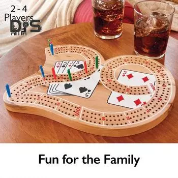 1 набор настольной игры «Войны Криббиджа» с игральными картами и колышками, деревянная интерактивная портативная непрерывная игра «Криббидж», игра для путешествий, семейных вечеринок