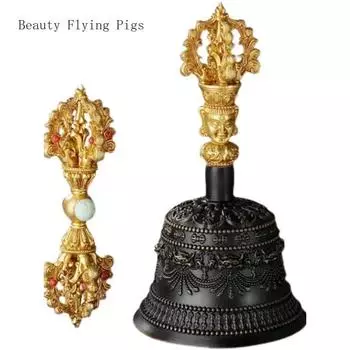 1 набор непальских латунных колокольчиков-пестиков в стиле Ваджра, ретро-буддийский орнамент Xizang, инструмент для домашней практики