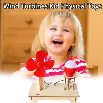 1 Набор Образовательный родитель-ребенок Взаимодействие Способность решать проблемы DIY Ветряные турбины Детские физические игрушки Дети Физический эксперимент