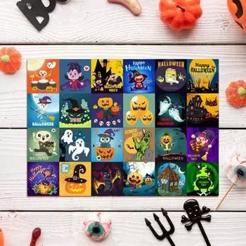 1 набор пазлов на Хэллоуин с привидениями, тыквой, привидением, скелетом, черной кошкой, для детей и взрослых, бумажная головоломка, обучающая игрушка, праздничный подарок B