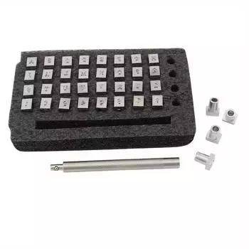 1 Набор Печатный пуансон Английский пуансон Пуансон для букв Цифровая печать Инструменты для резьбы по рукоделию 3.5mm серый