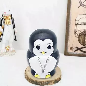 1 набор пингвинов русская матрешка 10 слоев ручной работы деревянная матрешка пингвин штабелирование