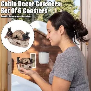 1 набор подставок с подставкой для каноэ Black Bear, сковорода ручной работы из смолы