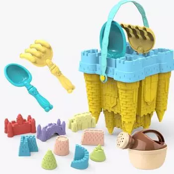1 набор практичных широкопрофильных форм для снятия стресса без заусенцев из песка, набор лопаток для песочницы и пляжа для детей жёлтый
