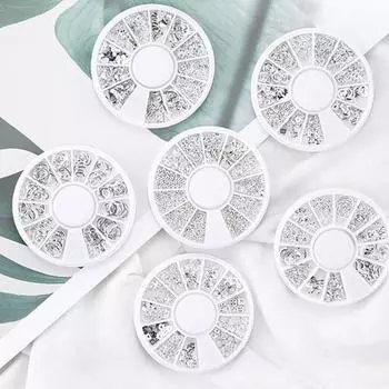 1 набор превосходных изысканных форм привлекательных украшений для ногтей 3D-эффект цветок луна микс стиль декор аксессуары