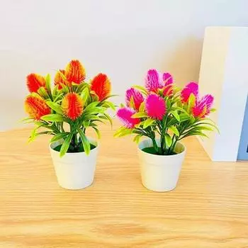 1 набор реалистичных 6 цветов инновационных анти выцветание анти деформация выцветание шишка поддельные горшечные растения орнамент поддельное растение