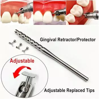 1 набор регулируемых дентальных имплантатов, ретракции десны, ретрактора гнезда десны, защитного экрана, изоляции, сменных наконечников, сепаратора десен 1 set with 3 tips