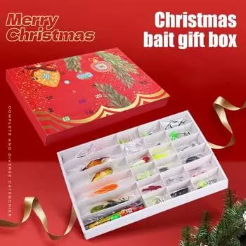 1 набор рождественских рыболовных приманок в подарочной коробке карандаш VIB мягкий твердый