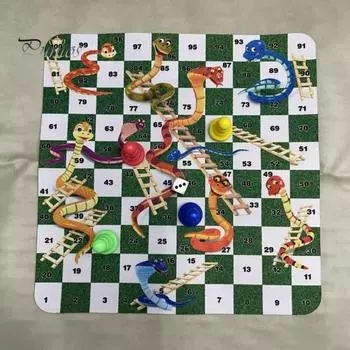 1 набор шахматной настольной игры «Змея-лестница» с шахматной доской 24 см, 4 шахматные фигуры, 1 игральная кость для детей, взрослых, семейного вечера, 4 игрока, интерактивная классическая стратегическая игра Sets