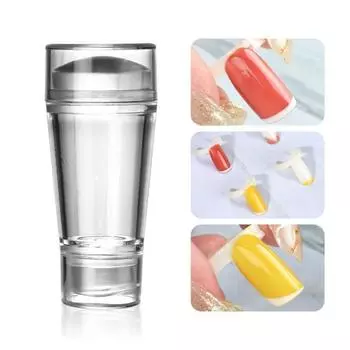 1 набор штампов для дизайна ногтей с двумя головками, прозрачный, гибкий, экологически чистый, широкое применение, экономит труд, мягкий, прозрачный, французский штамп для ногтей, набор инструментов для дизайна ногтей S