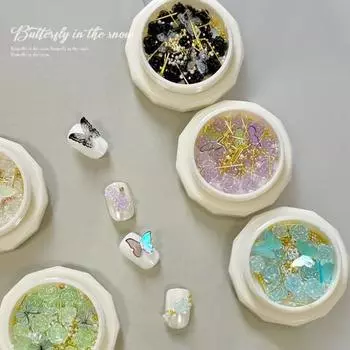 1 Набор Смола Ногти Камелия Шарм Высокий Глянец Нежный Ложный Жемчуг Бабочка G