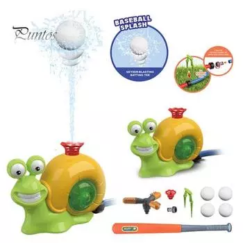 1 набор улитка разбрызгиватель воды бейсбольная игра игрушка летний уличный сад задний двор газон T мяч бита водяная струя игрушка для малышей мальчиков девочек подарок A