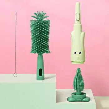 1 набор универсальных мягких головок в форме кролика для соски, бутылочки, щетки для сосок, вращающихся трубочек для ежедневного использования синий