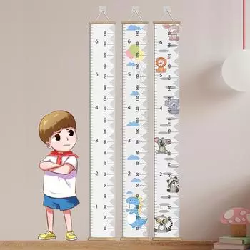 1 Наклейка на стену для измерения высоты Измерительная линейка высоты Детская комната Украшение Подвесные обои Настенная картина Высота Креативная наклейка Dinosaur белый