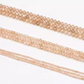 1 нить, 2 мм, 3 мм, 4 мм, граненые бусины из натурального камня для изготовления ювелирных изделий, ожерелий, браслетов, аксессуаров, подарков на день рождения, 38 см 1Strand/2mm-Orange Zircon