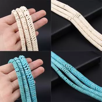 1 нить энергетические бусины из натурального камня в стиле бохо, волнообразная форма, голубые бирюзовые, свободные разделительные бусины для изготовления украшений своими руками, рождественские ожерелья, аксессуары для рукоделия 1String/6mm белый