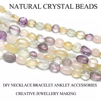 1 нить, энергетические натуральные хрустальные бусины Five Elements, разноцветные овальные хрустальные бусины в стиле бохо для рождественских подарков своими руками, изготовления ювелирных изделий 38 см 1String/38cm разноцветный