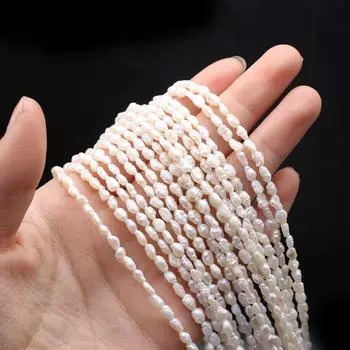 1 нить, белые барочные искусственные жемчужины, 0,3-0,4 см, для самостоятельного изготовления ожерелий, браслетов, аксессуаров для ножных браслетов, раскройте творческий потенциал в изготовлении ювелирных изделий 36 см 1String/36cm белый